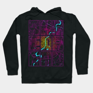 Ahmedabad, India City Map Typography - Neon Hoodie